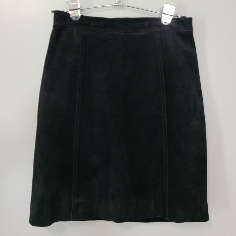 Vintage Leather suede pencil skirt 8